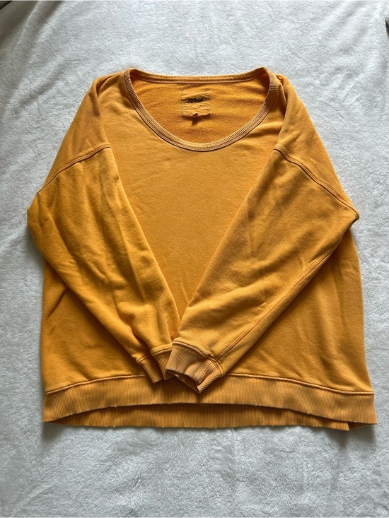 aerie Tops - aerie Summer Daze Oversized Crewneck Sweatshirt in Mustard Yellow Marigold Small